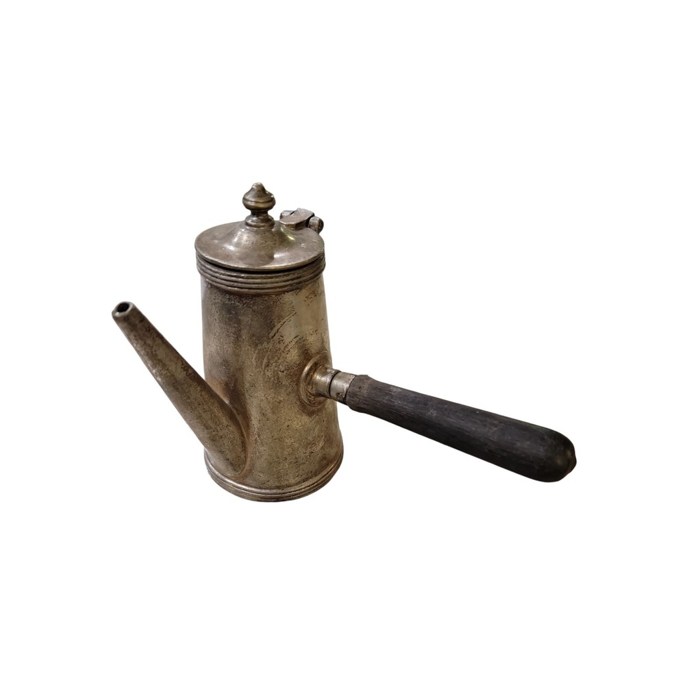 Antique Joseph Heinrichs Silver Soldered Pot #34 Paris New York Wood Handle